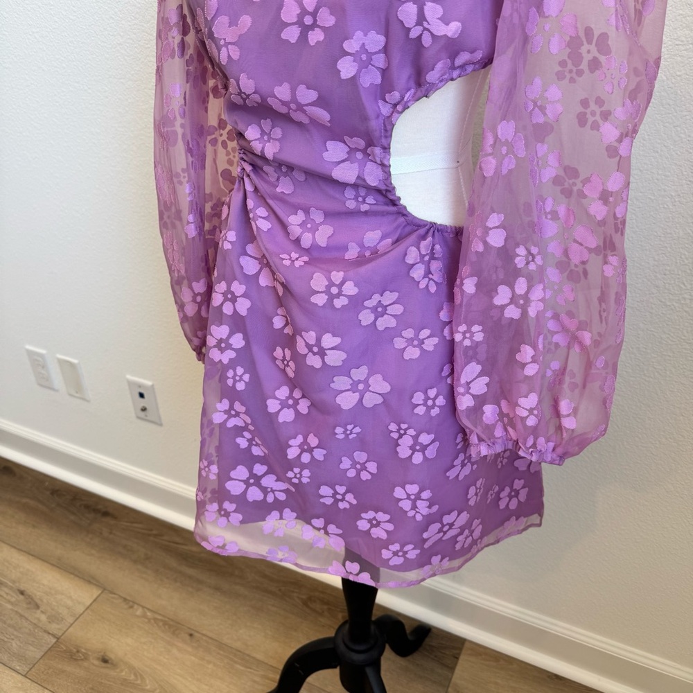 NWT Urban Outfitters Purple Floral Dress Size Medium - Picture 5 of 15
